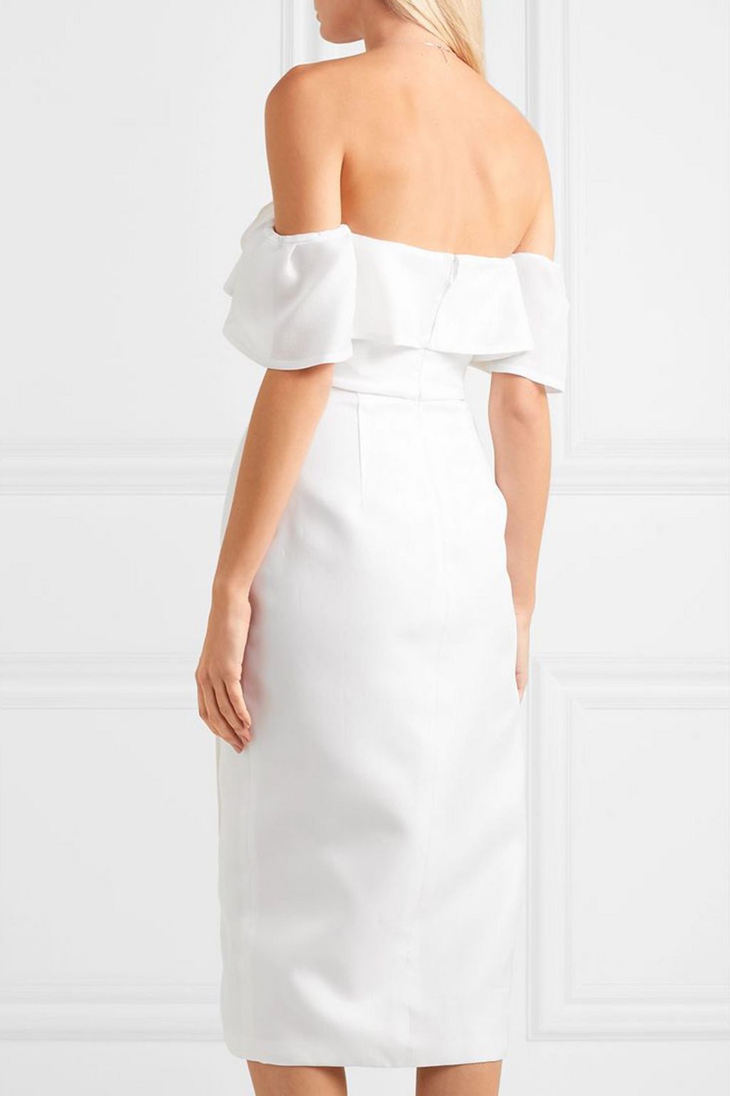 CAROLINA HERRERA Harley off-the-shoulder silk-piqué dress