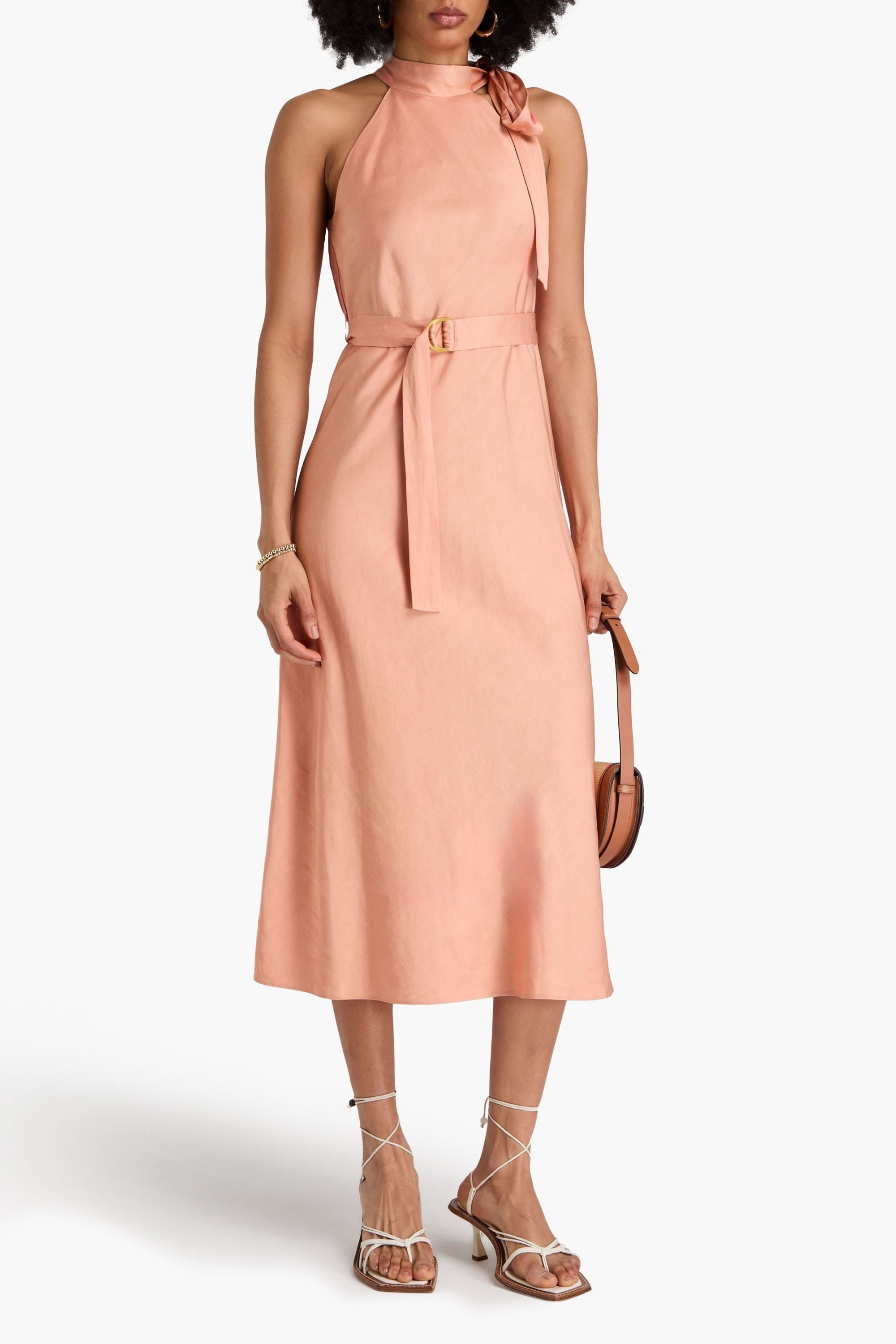 Zimmermann Belted satin midi dress