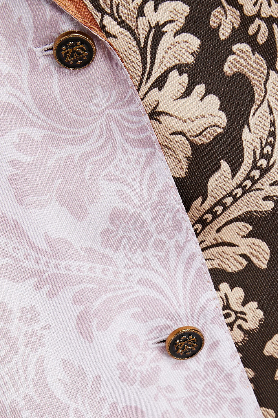 Patchwork-effect printed silk shirt