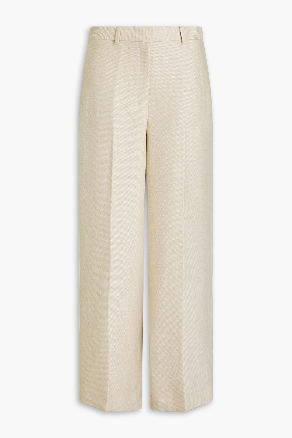 Theory Linen Wide-leg Trousers In Neutral