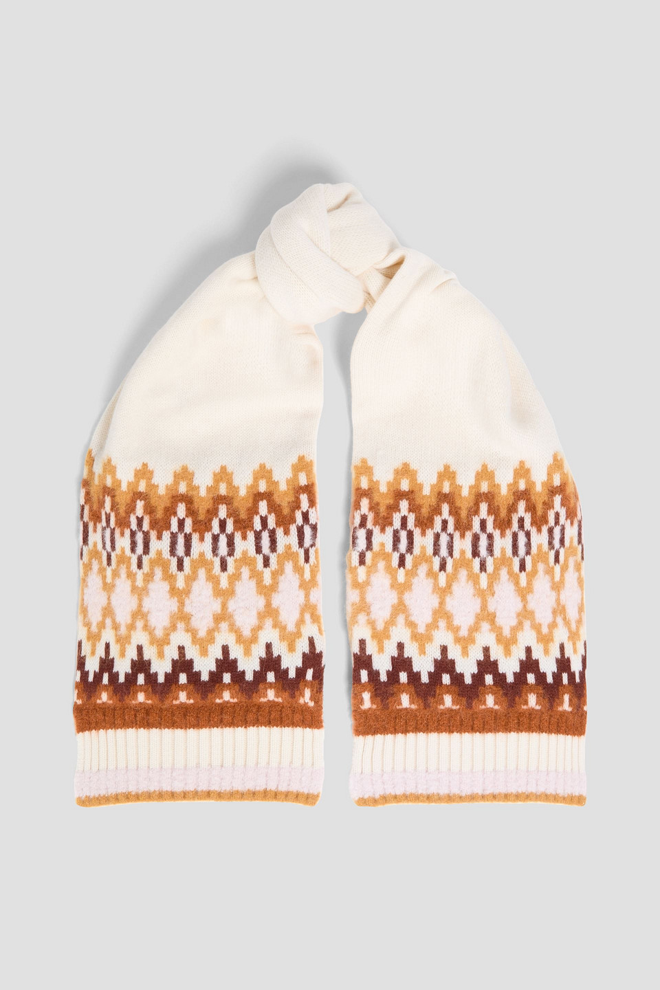 Fair-Isle merino wool scarf