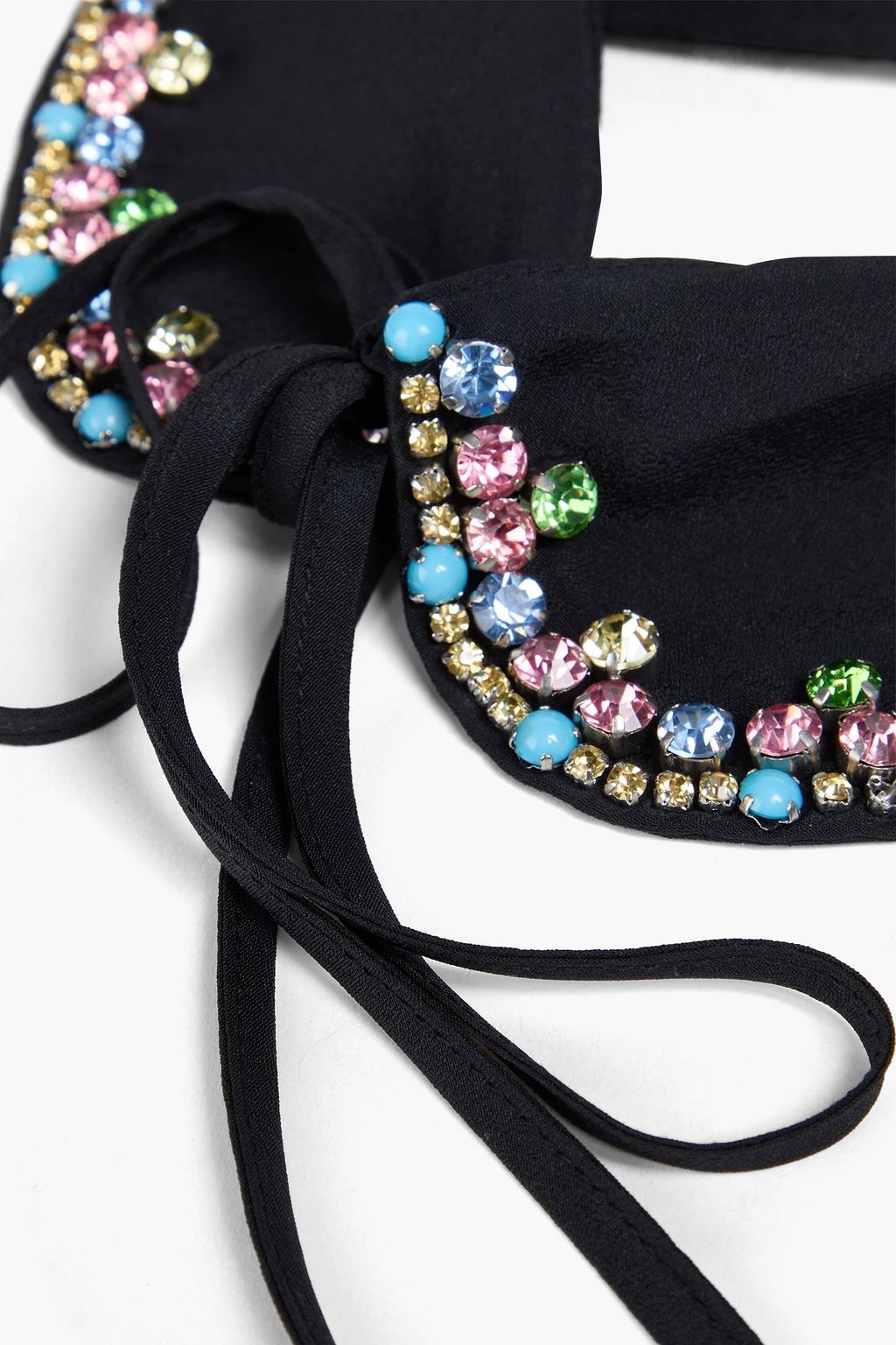 RED(V) Crystal-embellished crepe de chine collar