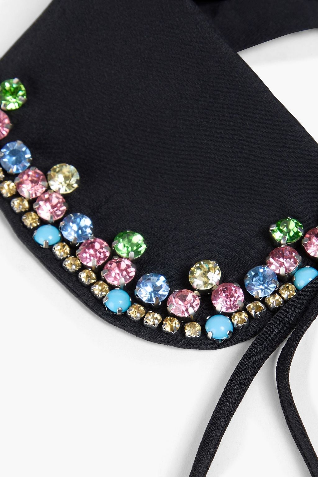 RED(V) Crystal-embellished crepe de chine collar