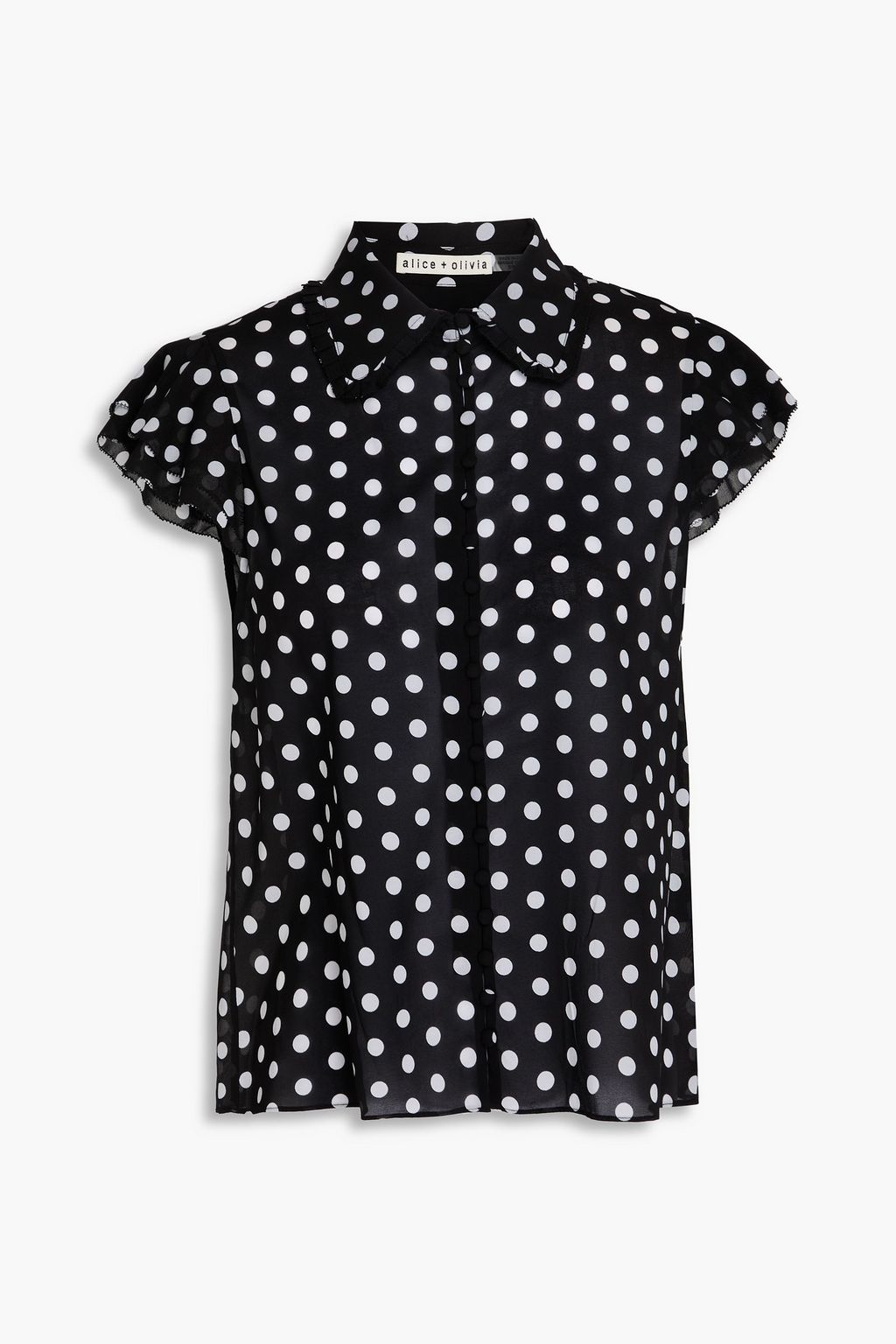 ALICE OLIVIA Polka dot silk blend chiffon top THE OUTNET