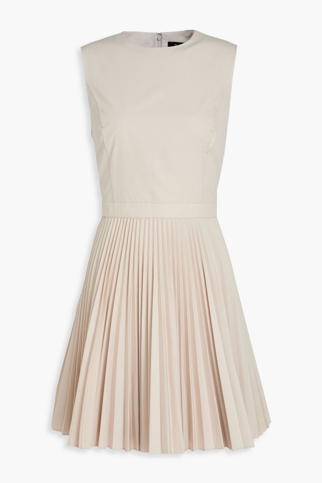 Pleated woven mini dress sand US 2