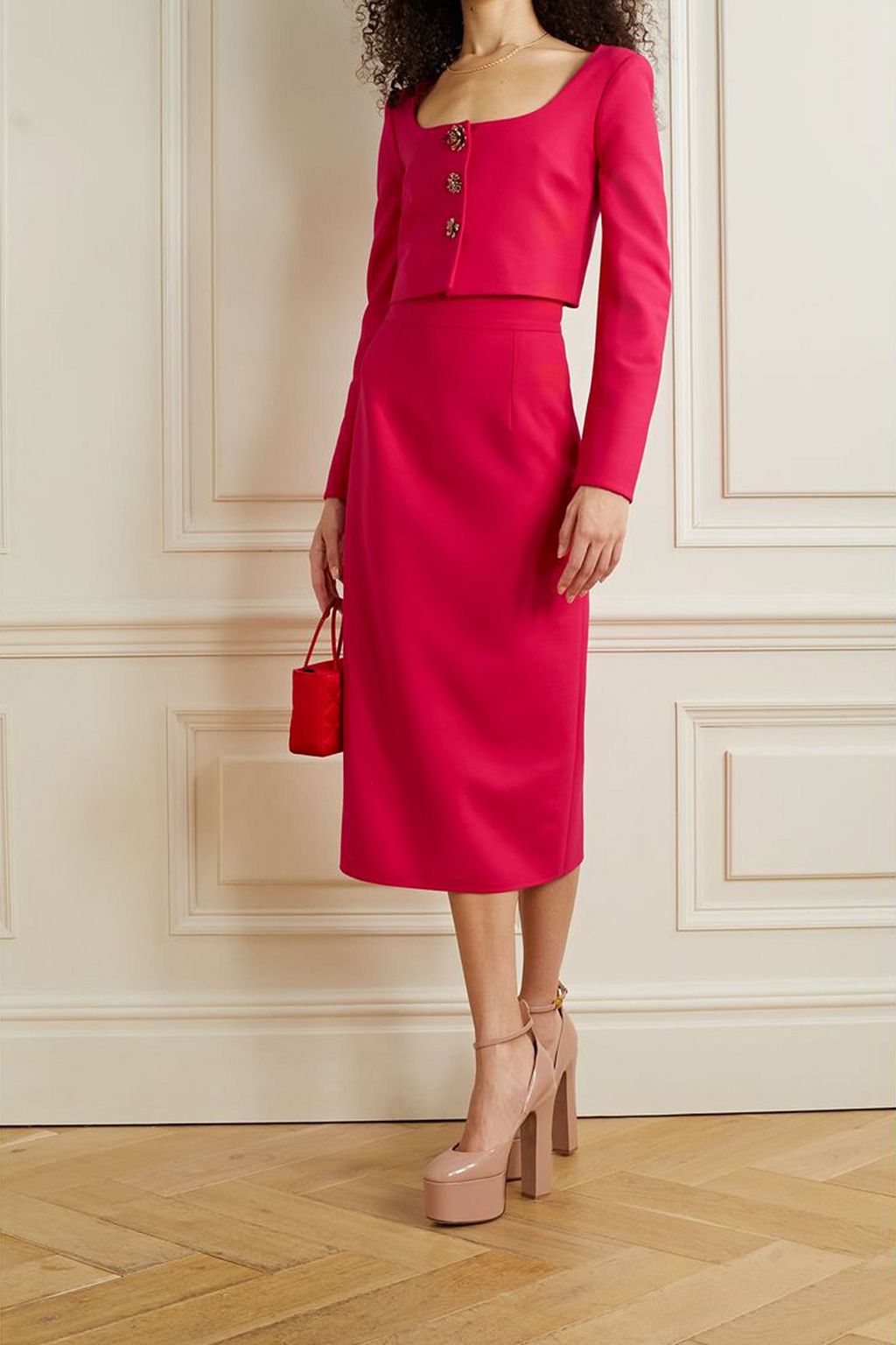 OSCAR DE LA RENTA جاكيت قصير من مزيج الصوف