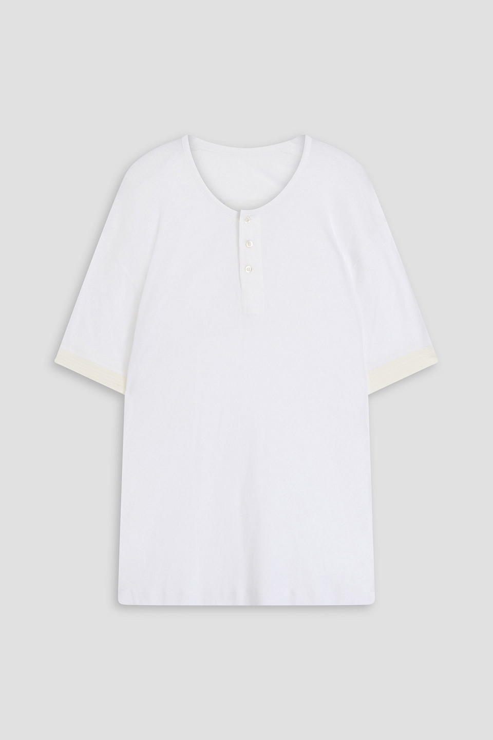 Maison Margiela - Cotton and silk-blend jersey Henley T-shirt - White - XXS