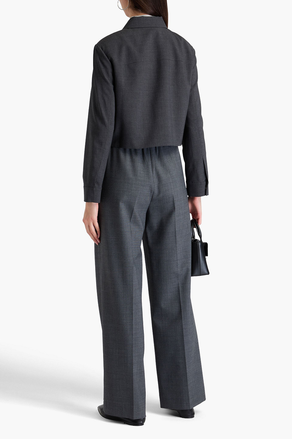  Theory - Cropped Wool-blend Jacket - Gray - Xl 