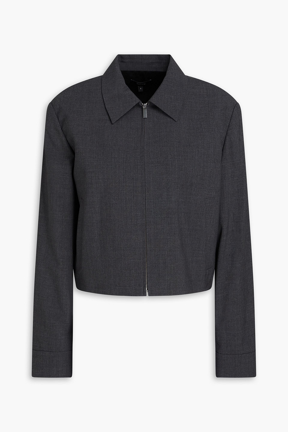 Theory - Cropped wool-blend jacket - Gray - L