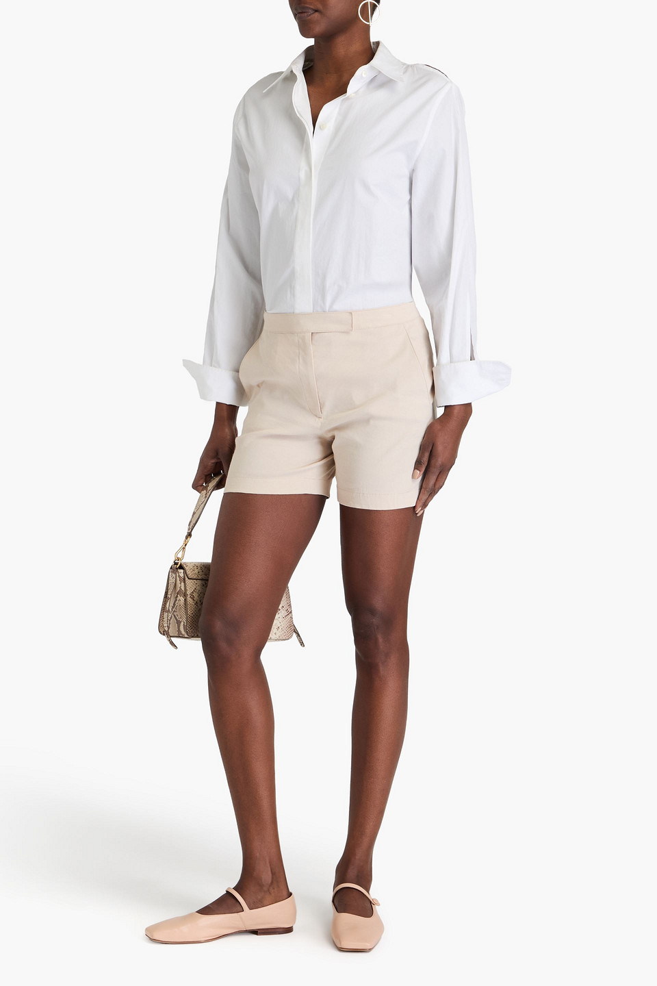 THEORY STRETCH LINEN-BLEND CREPE SHORT