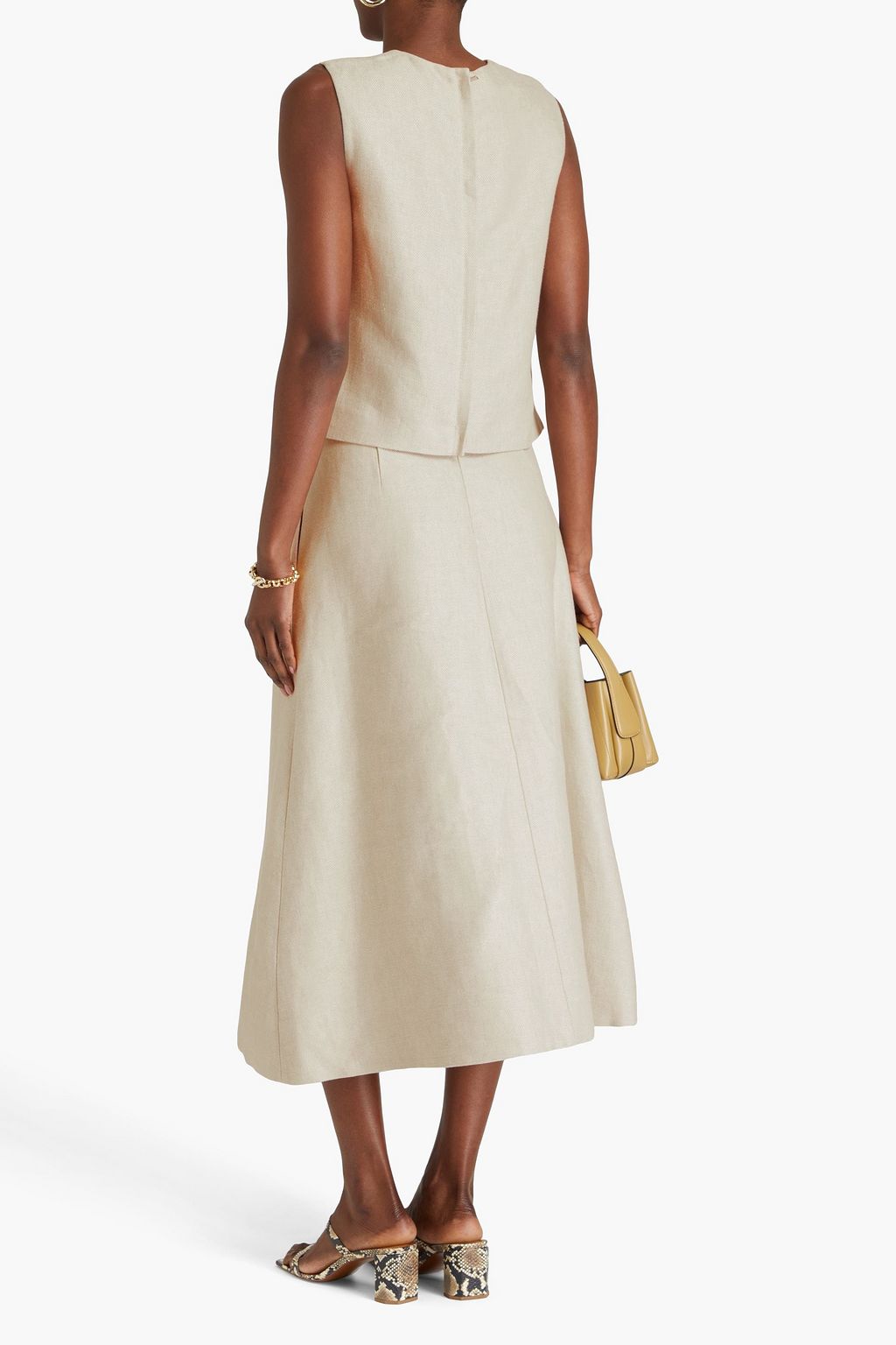 THEORY Linen midi skirt