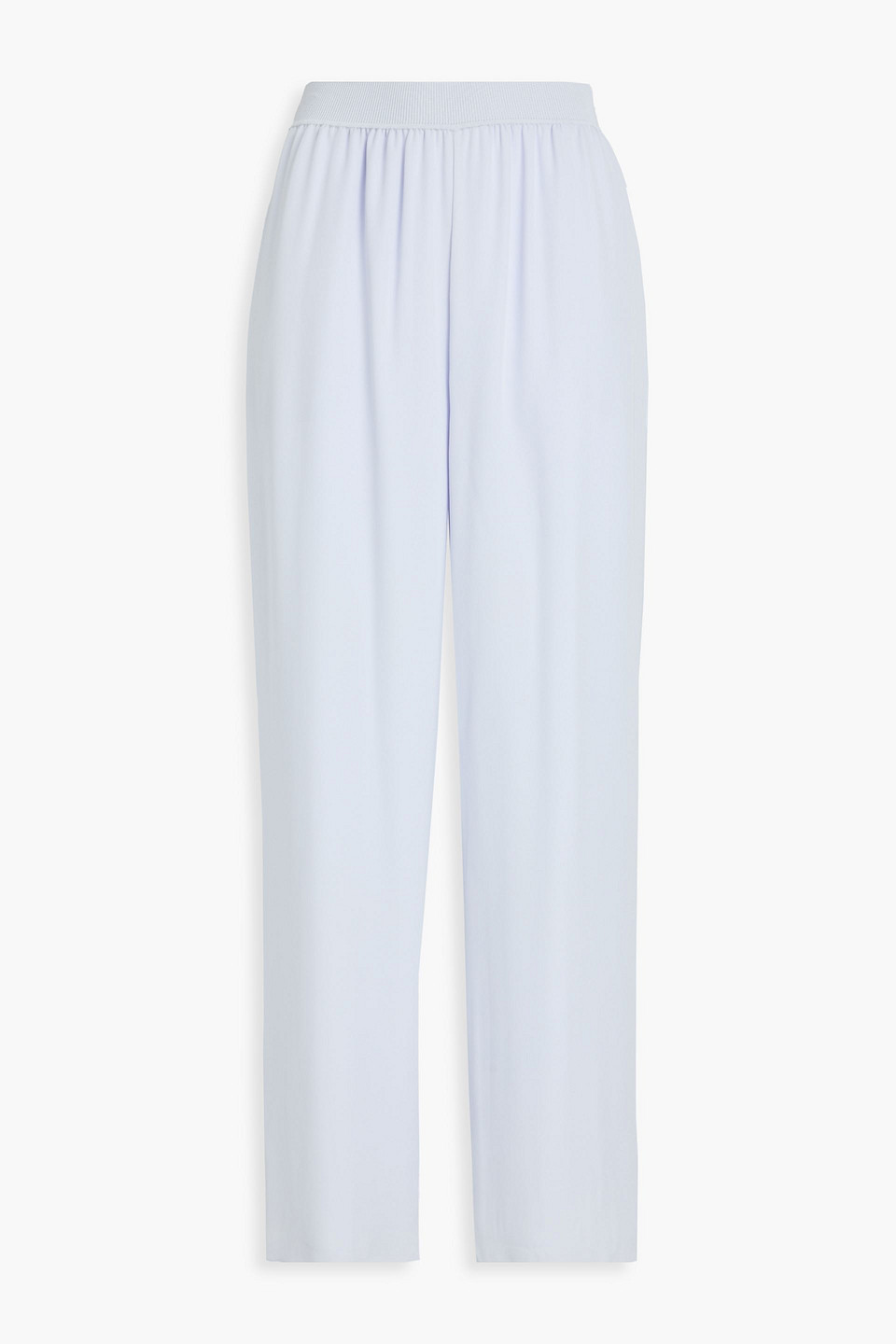 Theory Silk-satin Crepe Straight-leg Trousers In Blue
