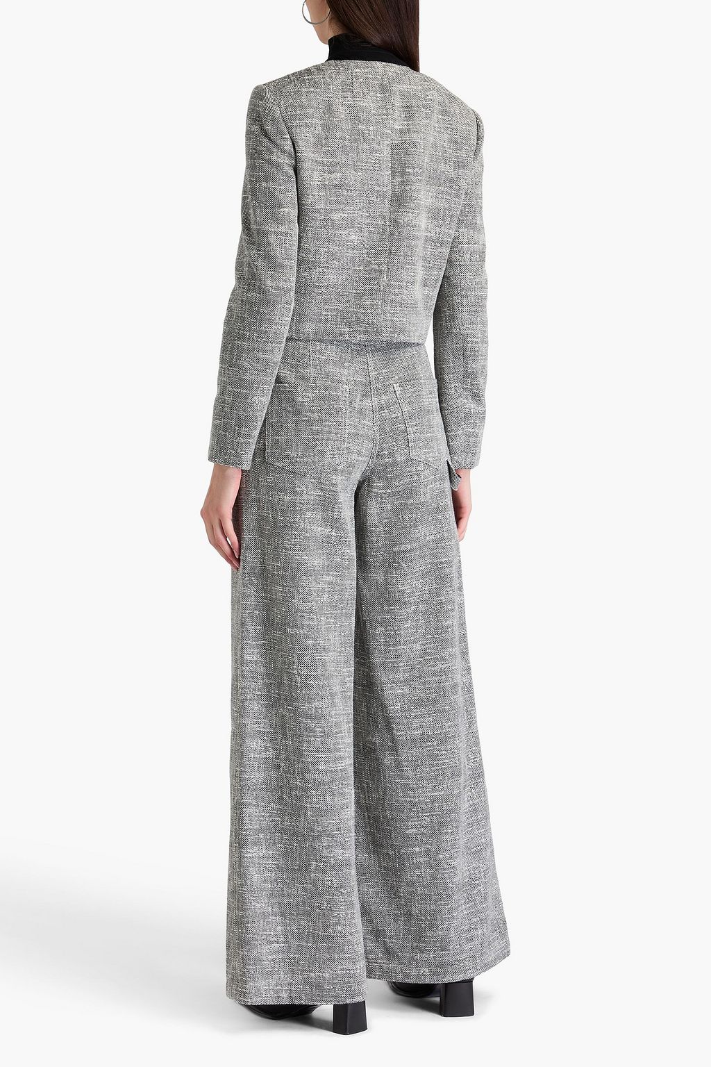 THEORY Hose mit weitem Bein aus Tweed aus einer Baumwollmischung