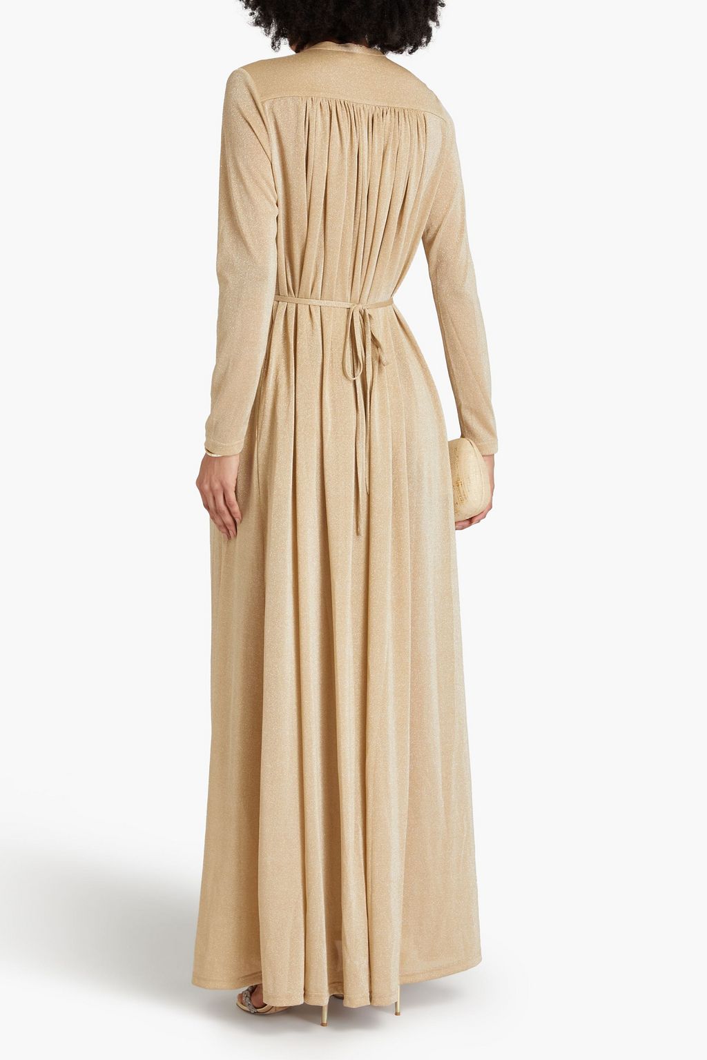 ZIMMERMANN Belted metallic jersey maxi dress