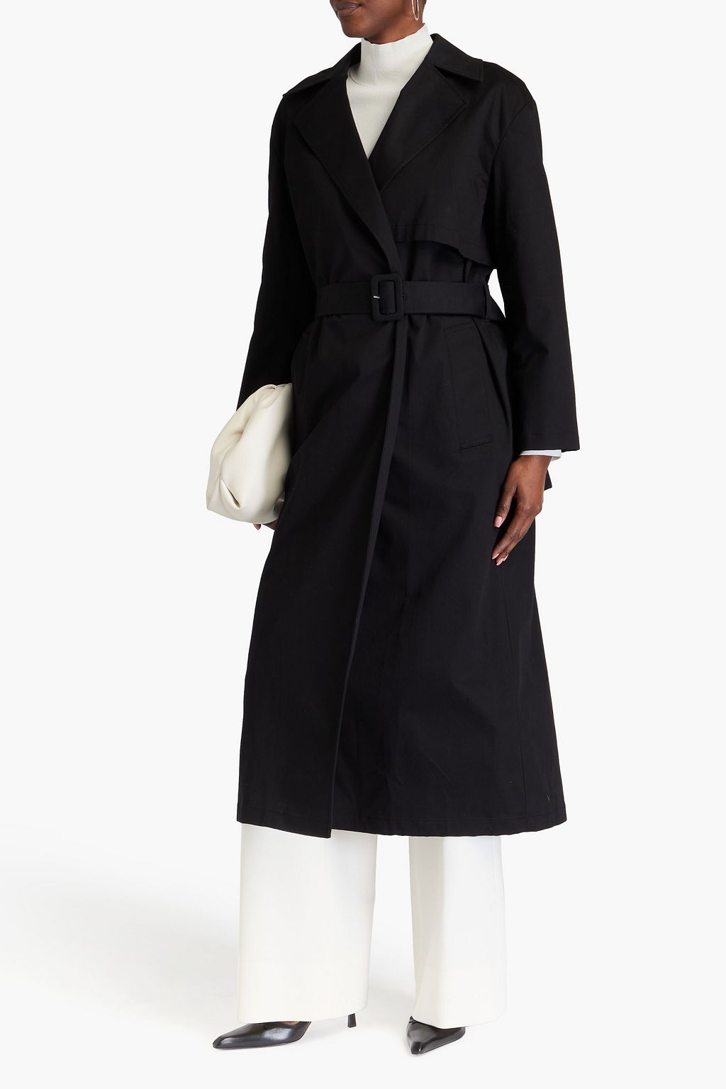 THEORY Belted cotton-blend trench coat