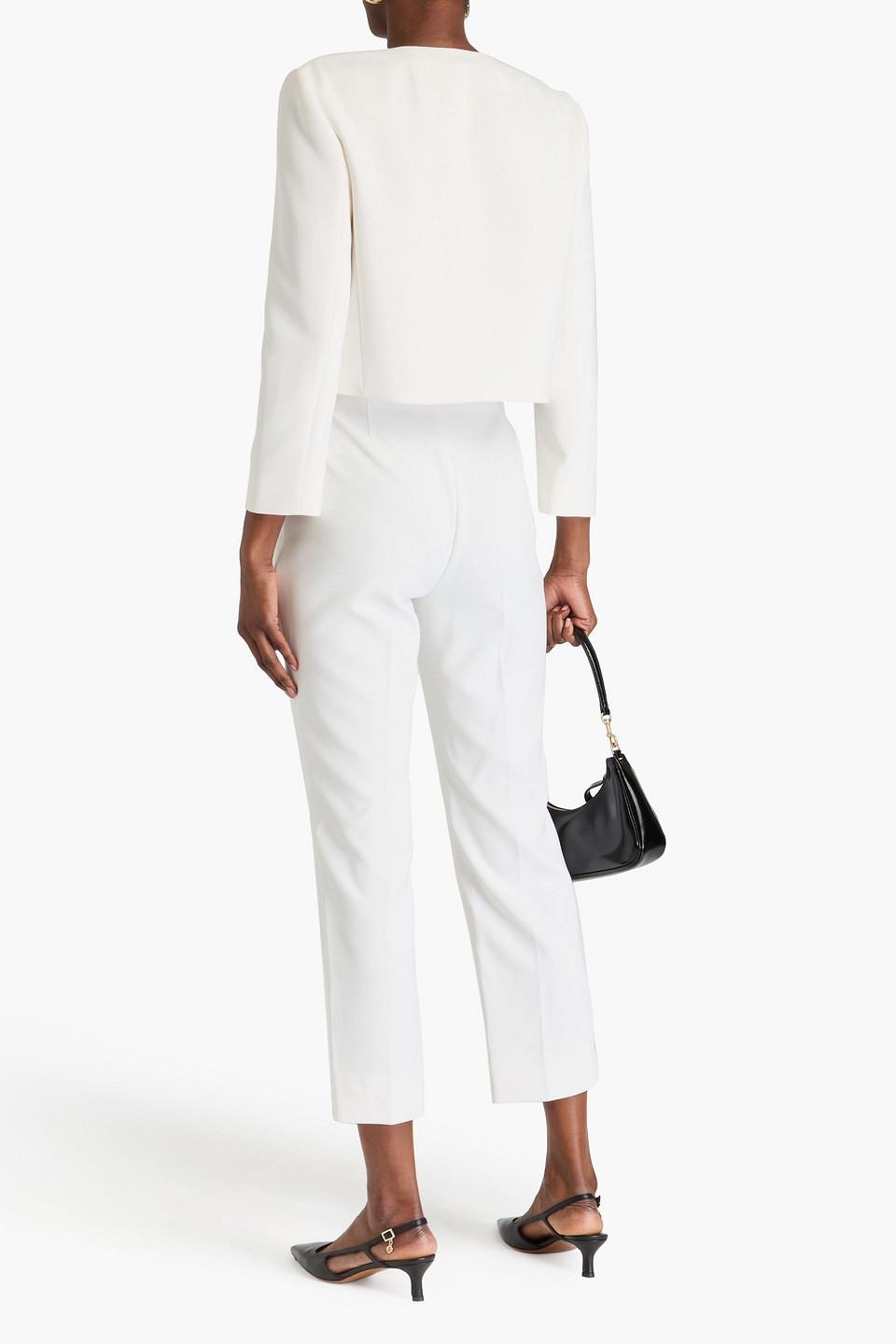  Theory - Cropped Jacke Aus Crêpe - Weiß - Us 12 