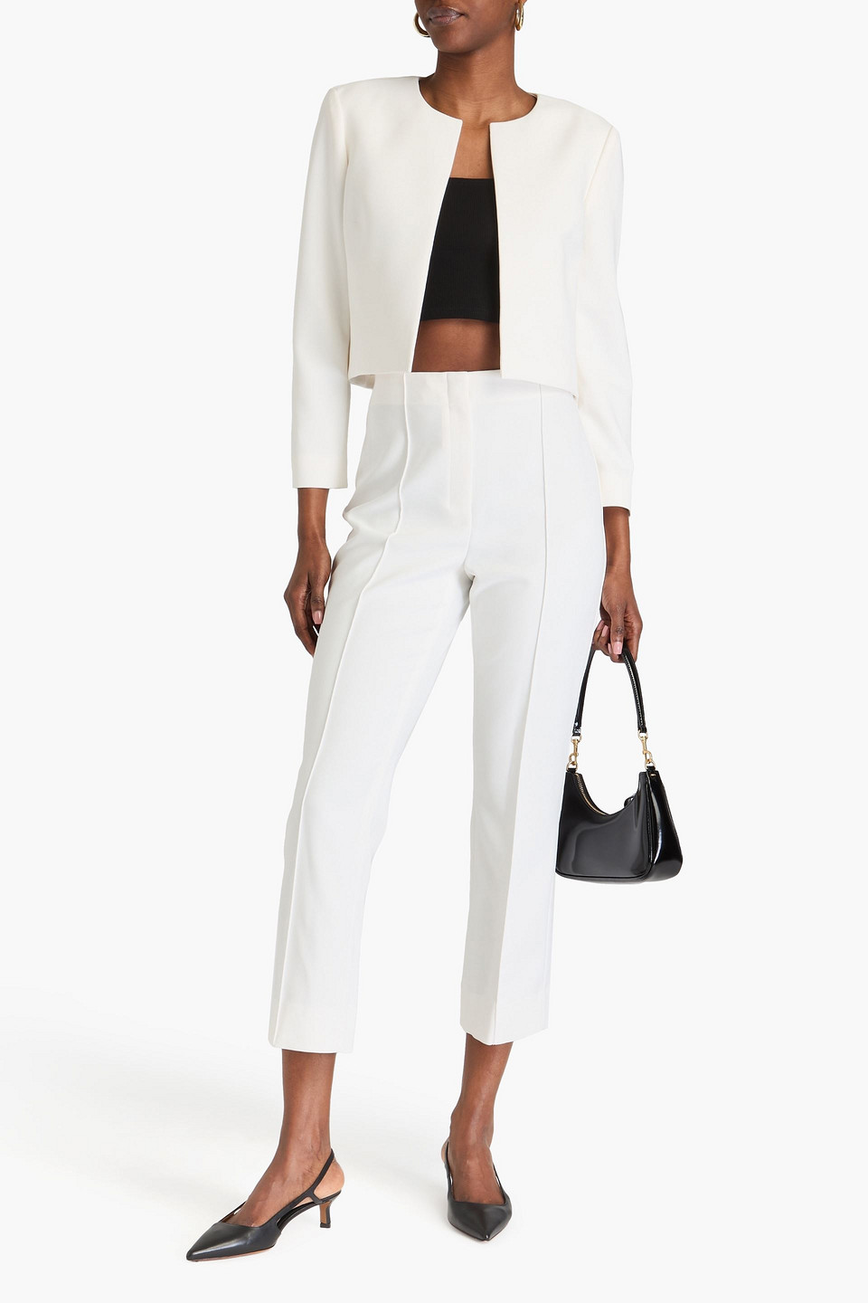  Theory - Cropped Jacke Aus Crêpe - Weiß - Us 12 