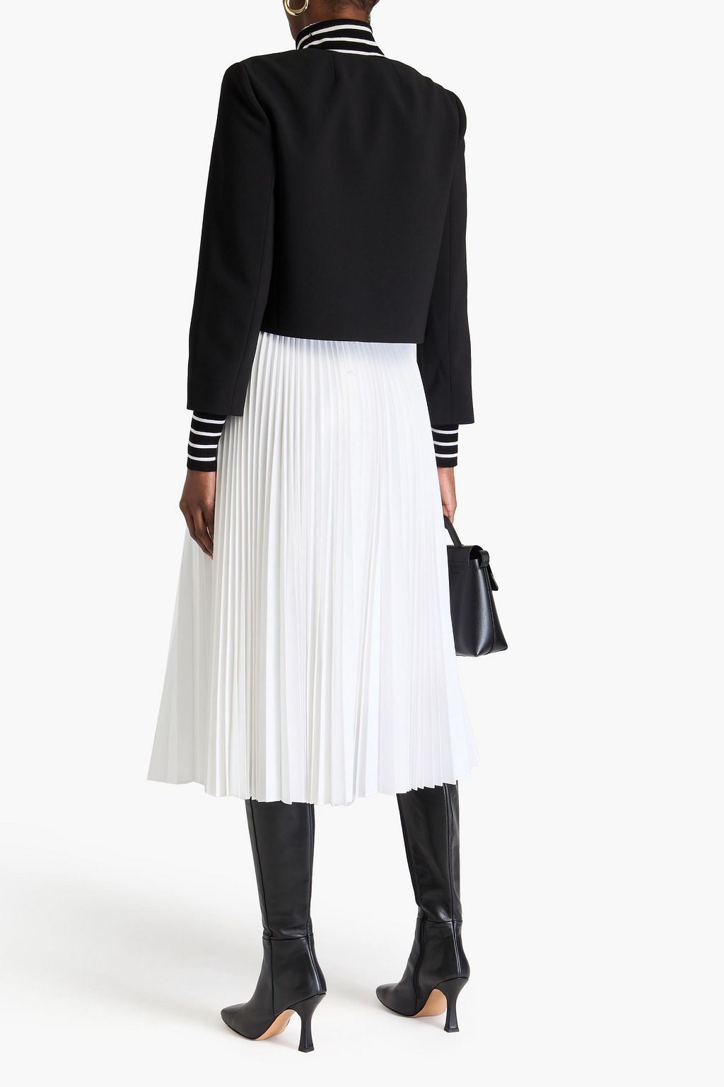 THEORY Pleated poplin midi skirt