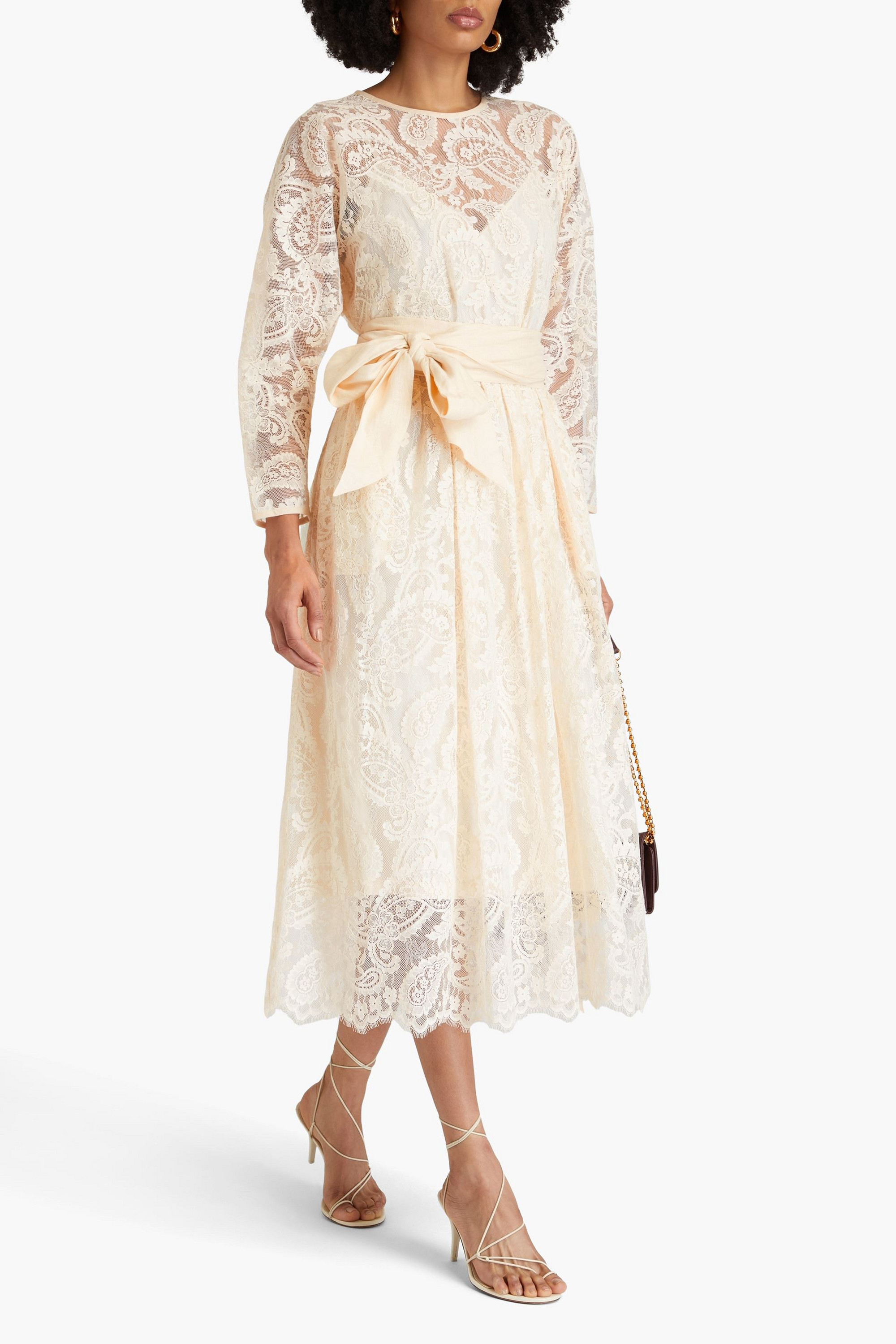 Zimmermann Belted lace midi dress