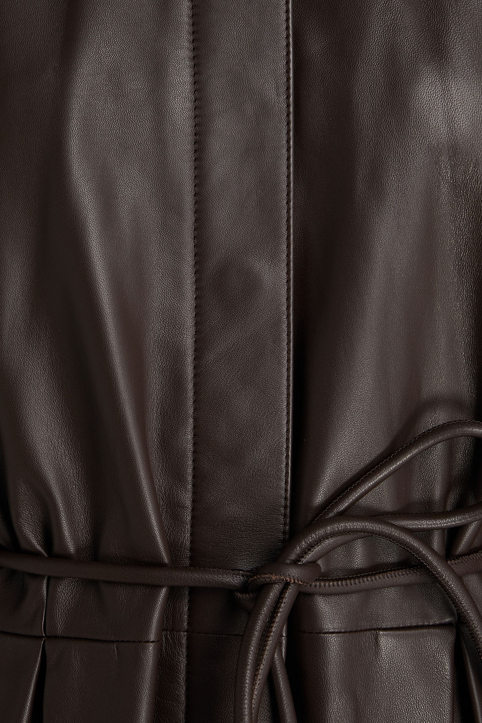 Zimmermann Jumpsuit Aus Leder Mit Falten In Schokolade