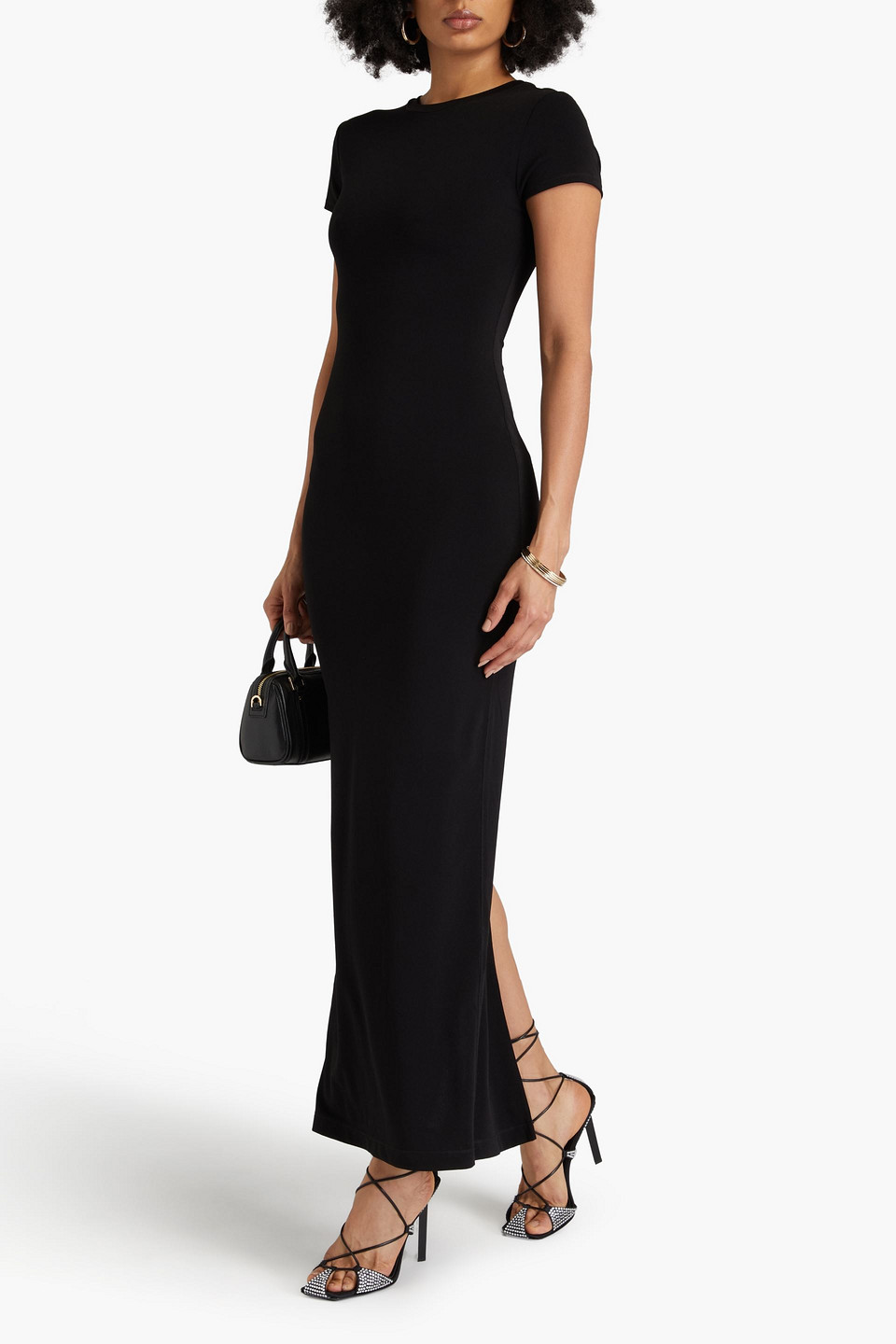 Alice And Olivia Jersey Maxi Dress In Black