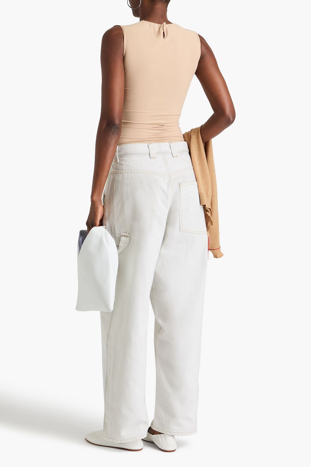 MAISON MARGIELA جينز بأرجل واسعة وبخصر مرتفع