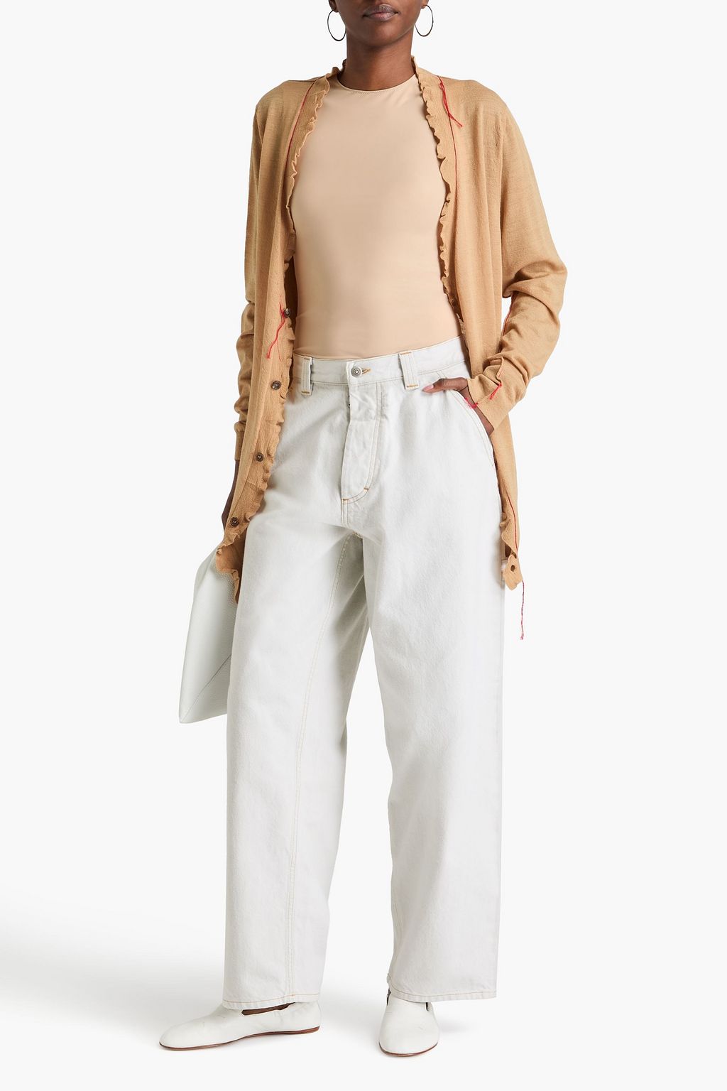 MAISON MARGIELA جينز بأرجل واسعة وبخصر مرتفع