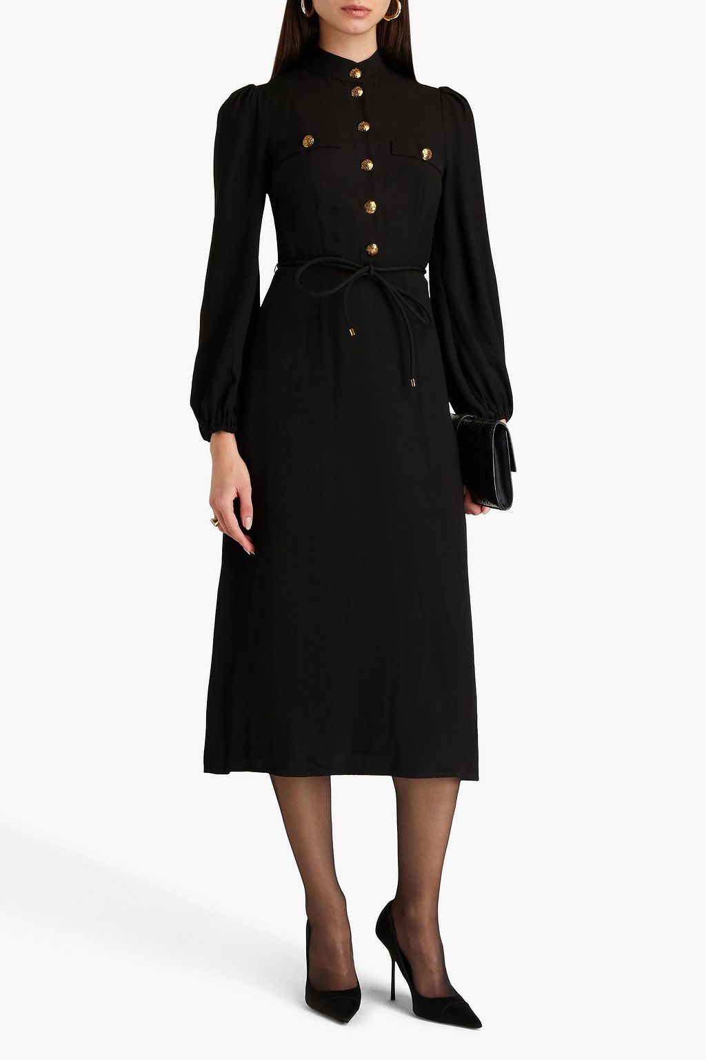 ZIMMERMANN Belted crepe midi shirt dress