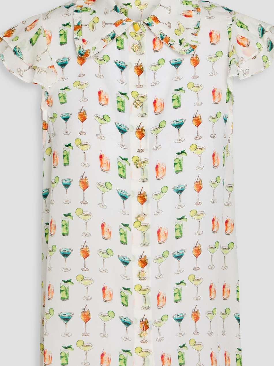 martel printed silk crepe de chine top