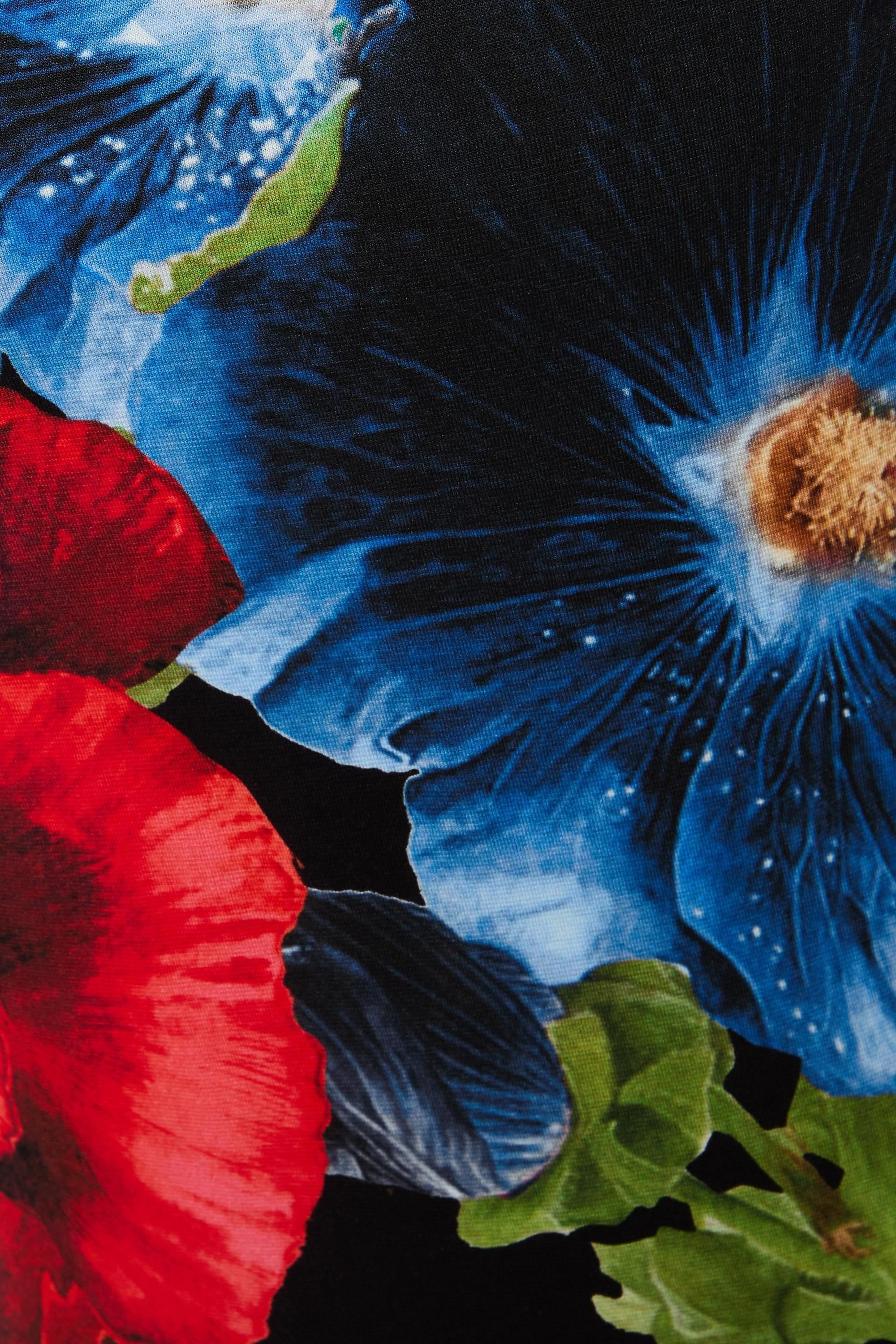 alice + olivia Floral-print jersey midi dress