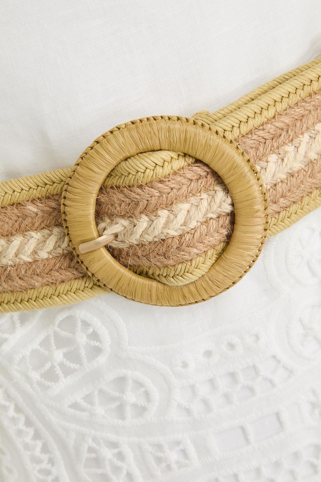 ZIMMERMANN Trägerloses Midikleid aus Leinen-Makramee mit Gürtel