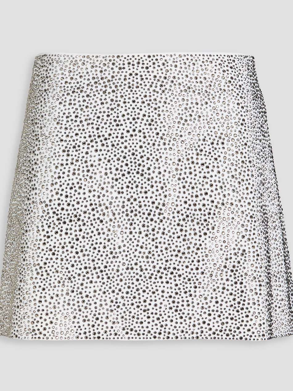 riley crystal-embellished crepe mini skirt