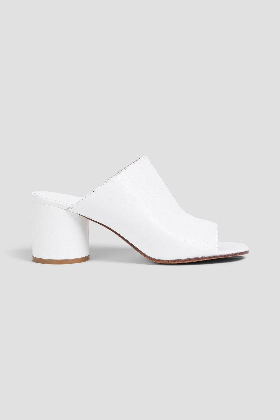 Maison Margiela Tabi Leather Split-toe Mules In Weiss