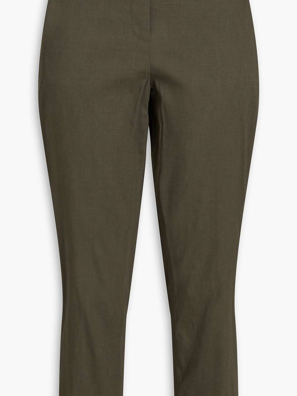 cropped linen-blend tapered pants