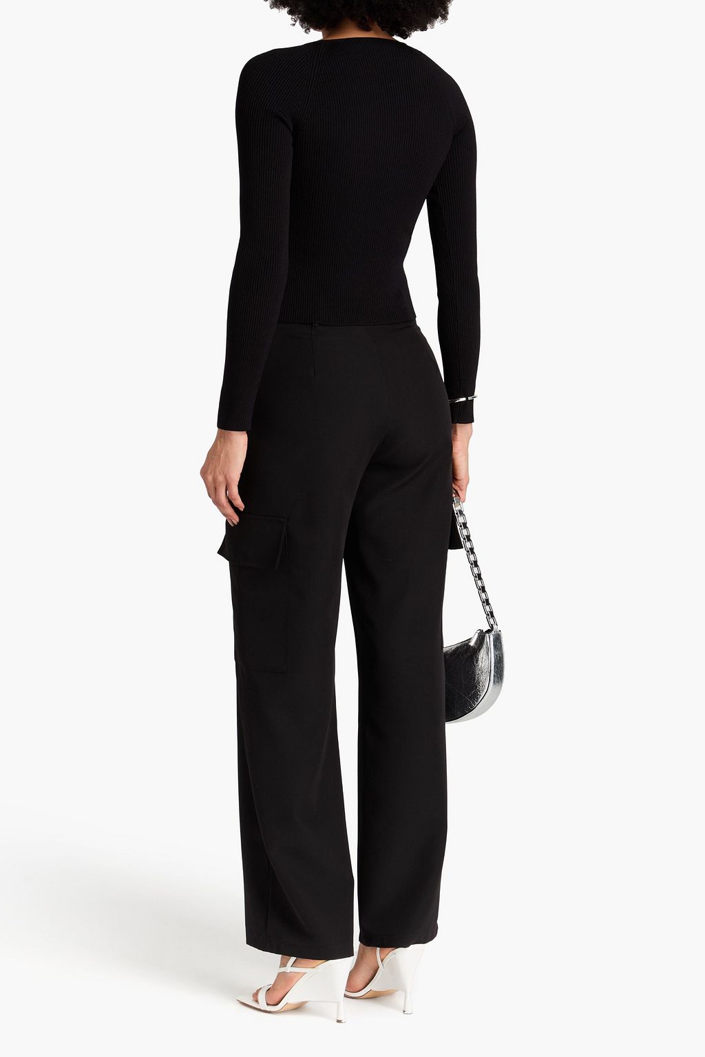 SIMKHAI Daphane lace-up ribbed-knit top