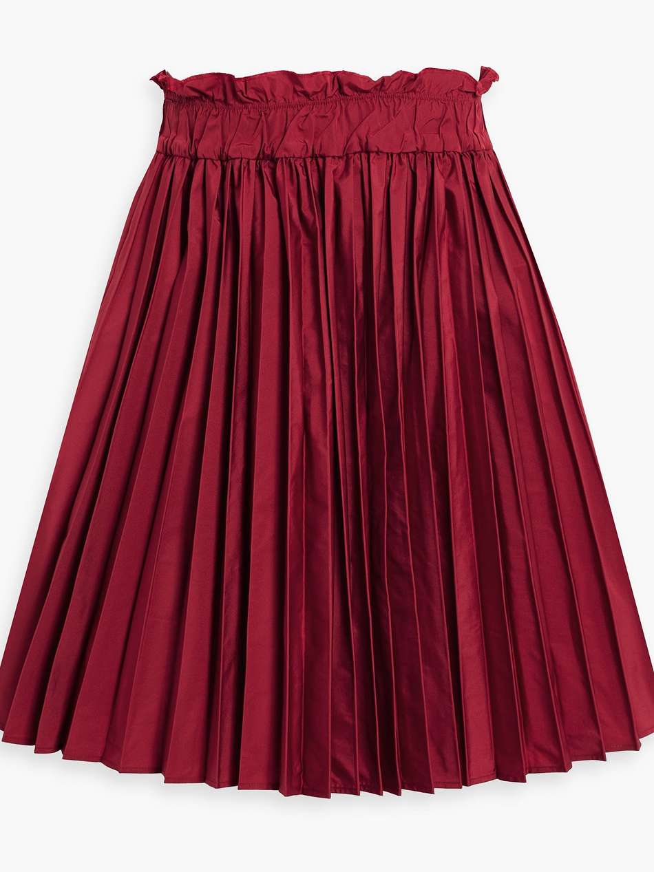 pleated taffeta mini skirt