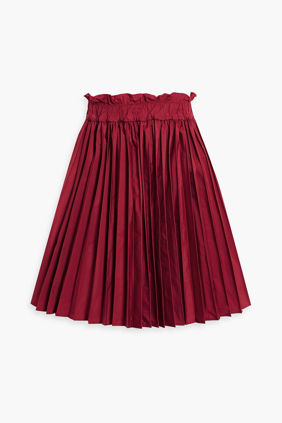 Red Valentino Pleated Taffeta Mini Skirt In Red
