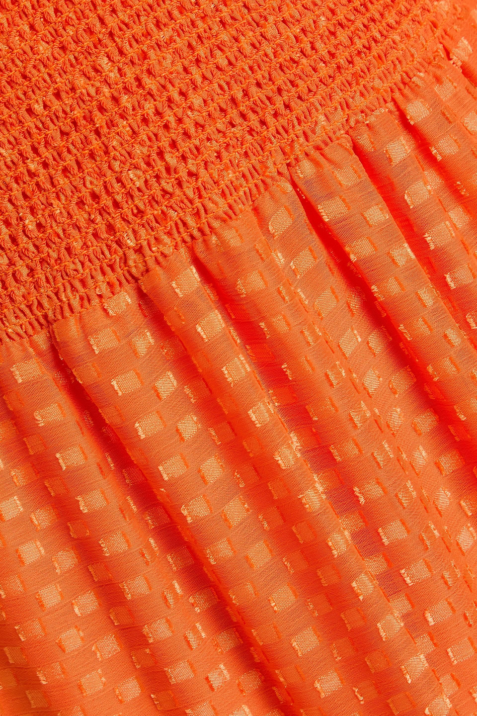 Alice And Olivia Clea Tiered Fil Coupé Crepon Maxi Dress In Orange