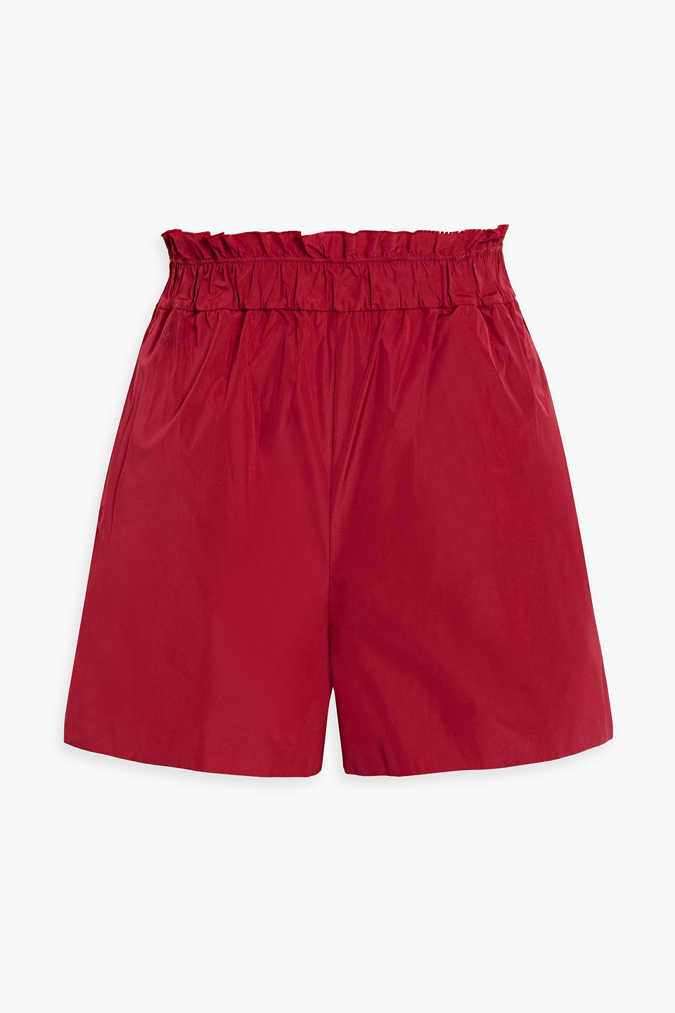 Red Valentino Ruffled Taffeta Shorts In Red