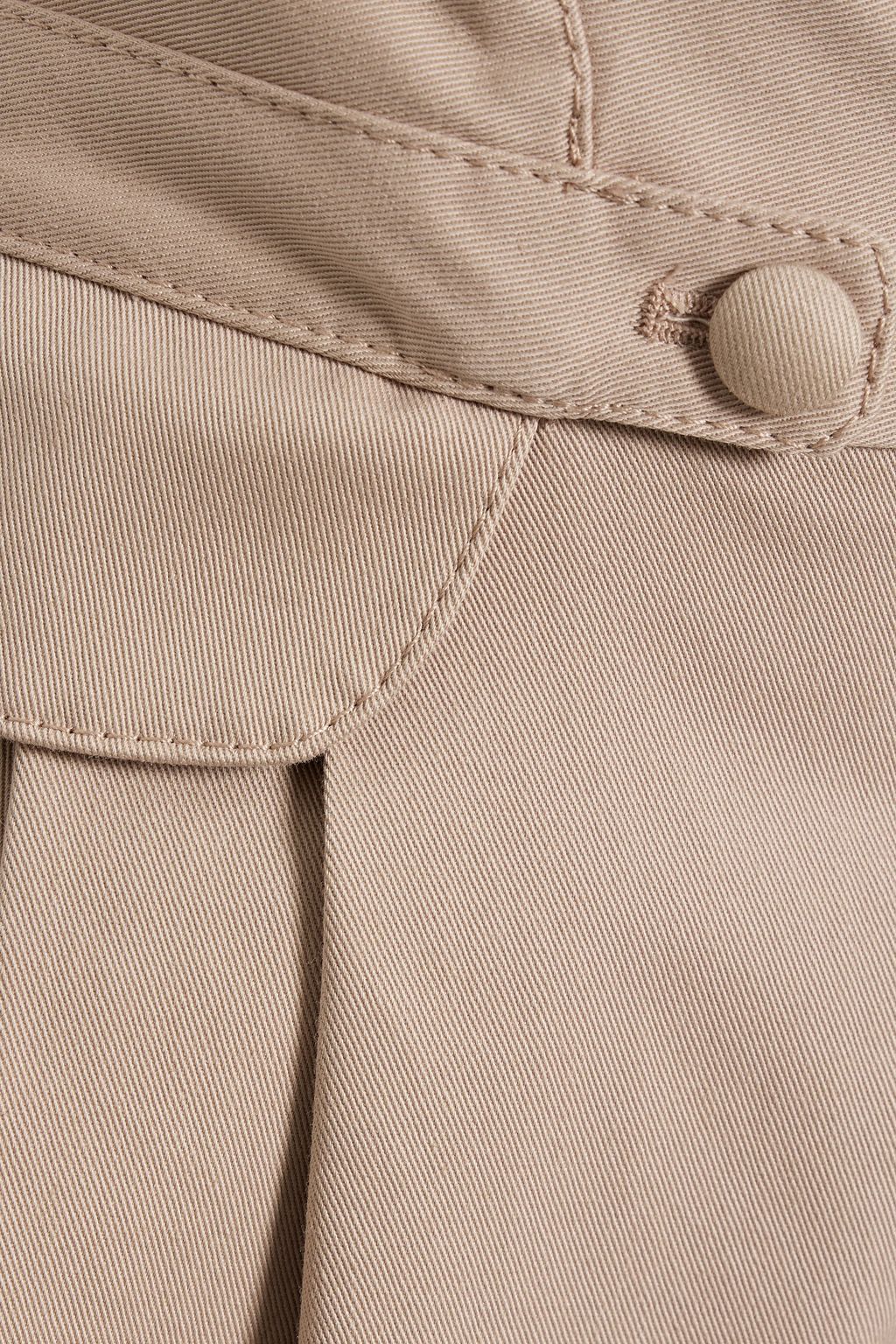 REDVALENTINO Pleated cotton-blend twill shorts