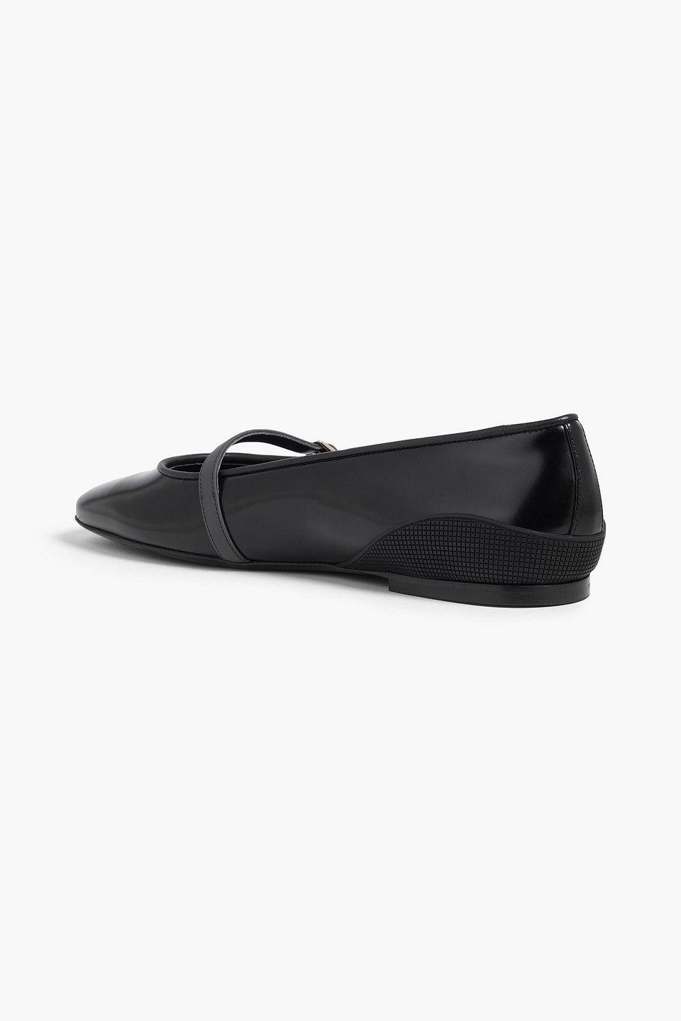Theory Leather Ballet Flats In Schwarz