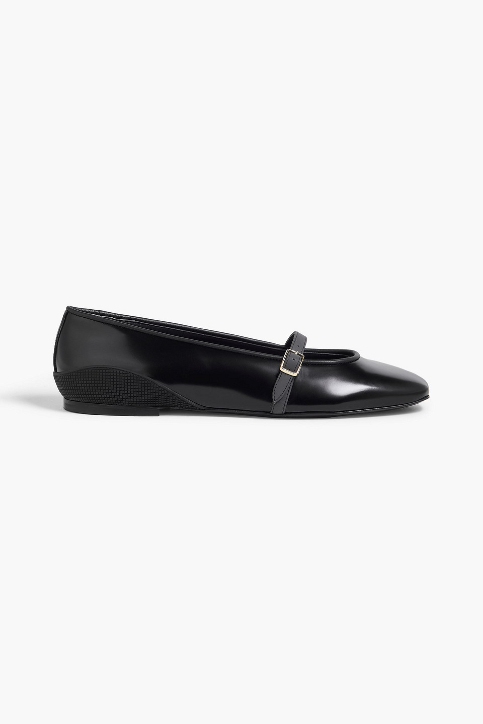 Theory Leather Ballet Flats In Schwarz