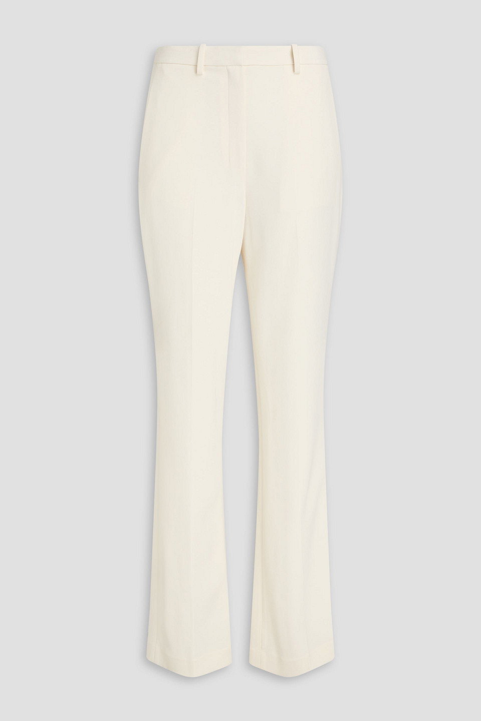 Theory Crepe Bootcut Trousers In Ivory