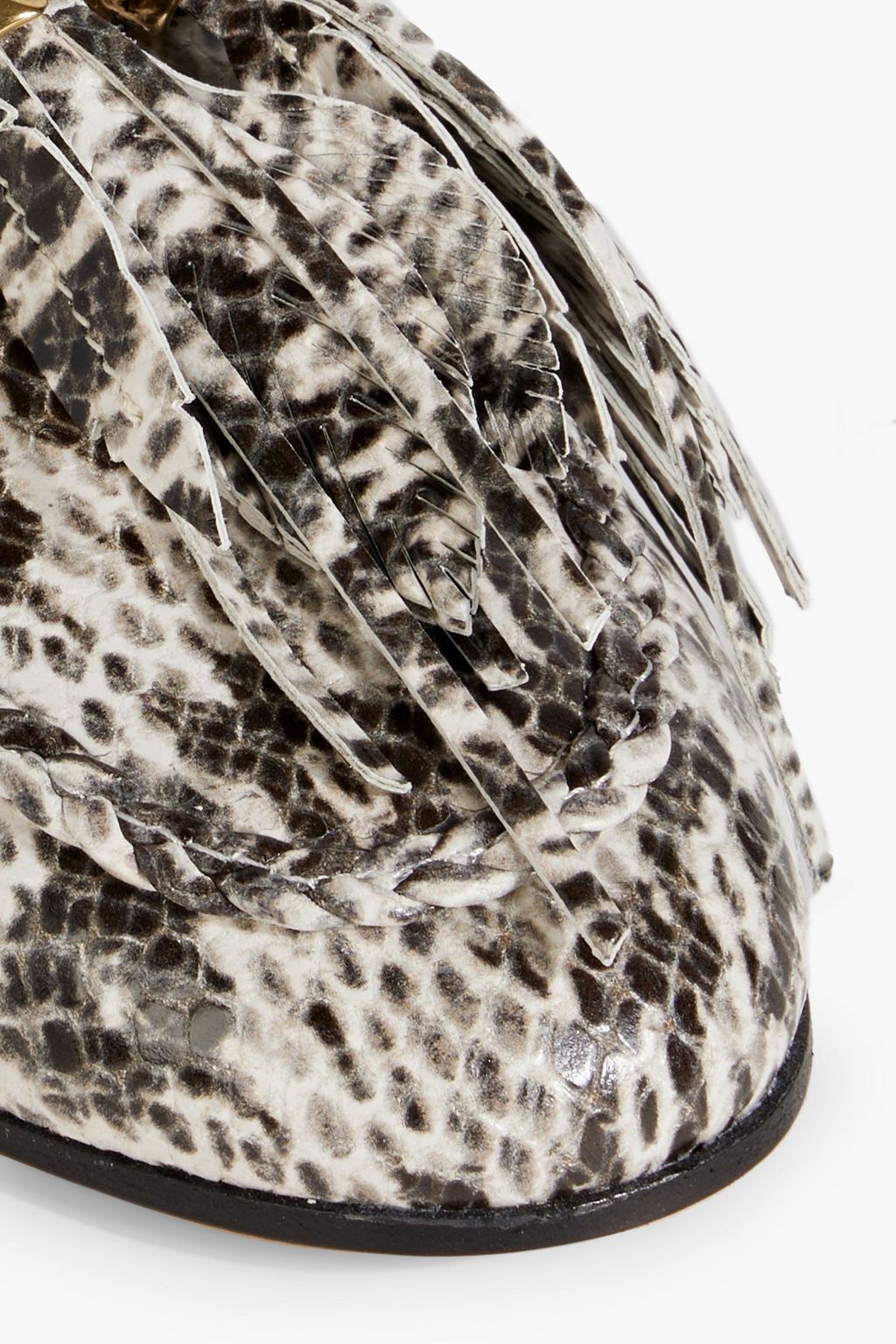 TOD'S Tasseled snake-effect leather loafers