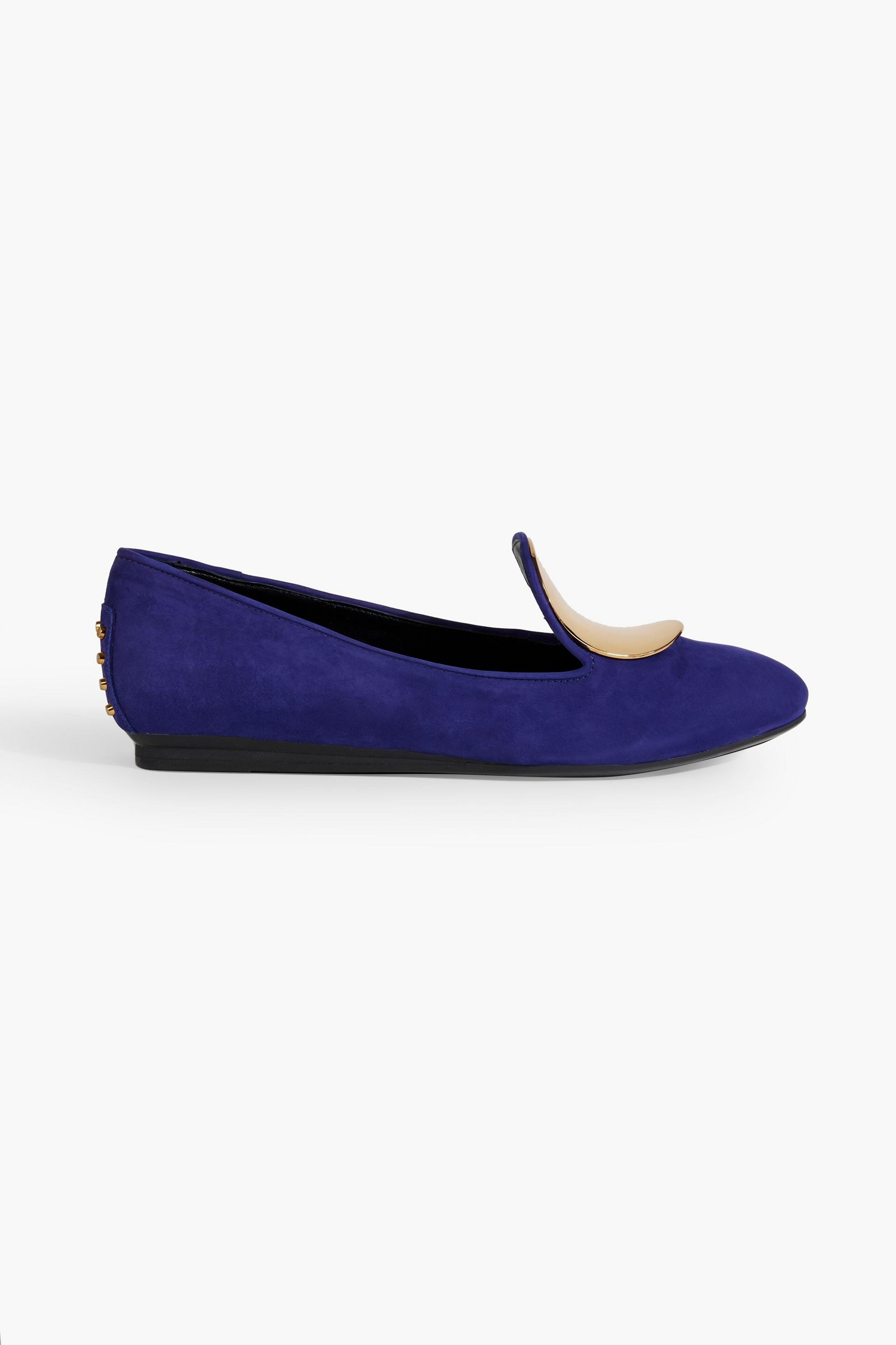Tod's Embellished suede ballet flats