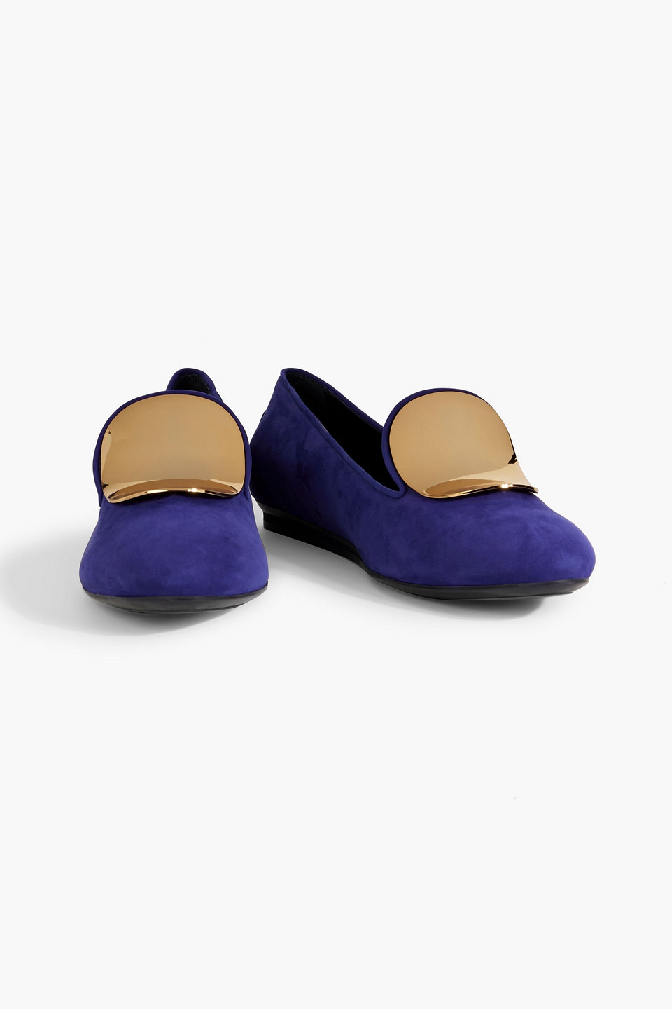 TOD'S EMBELLISHED SUEDE BALLET FLATS