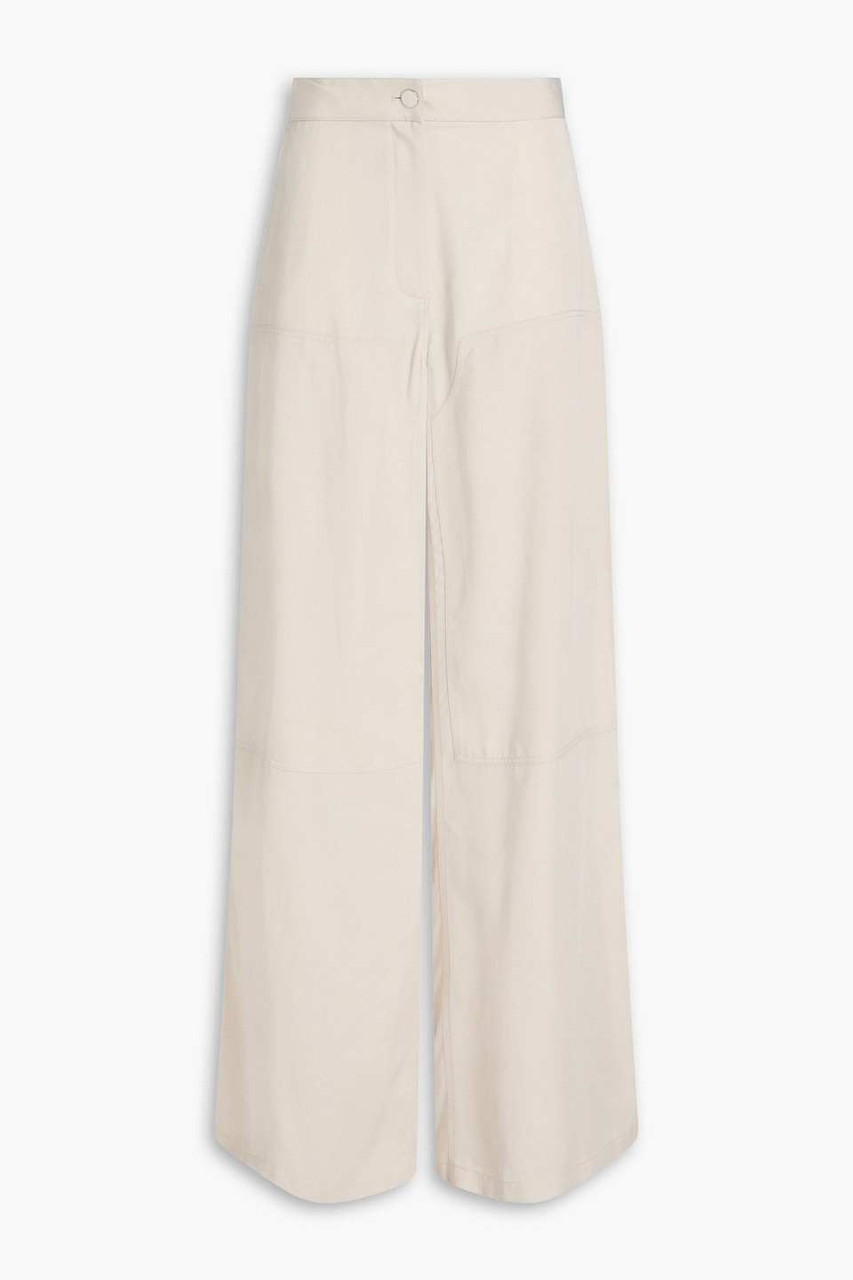 Theory Lyocell-twill Wide-leg Pants In Beige
