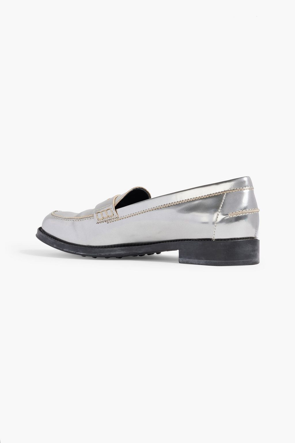 TOD'S Metallic leather loafers