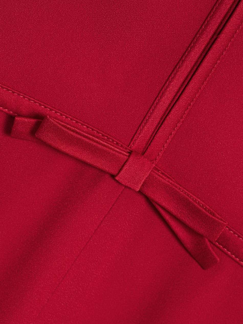 bow-detailed crepe mini dress
