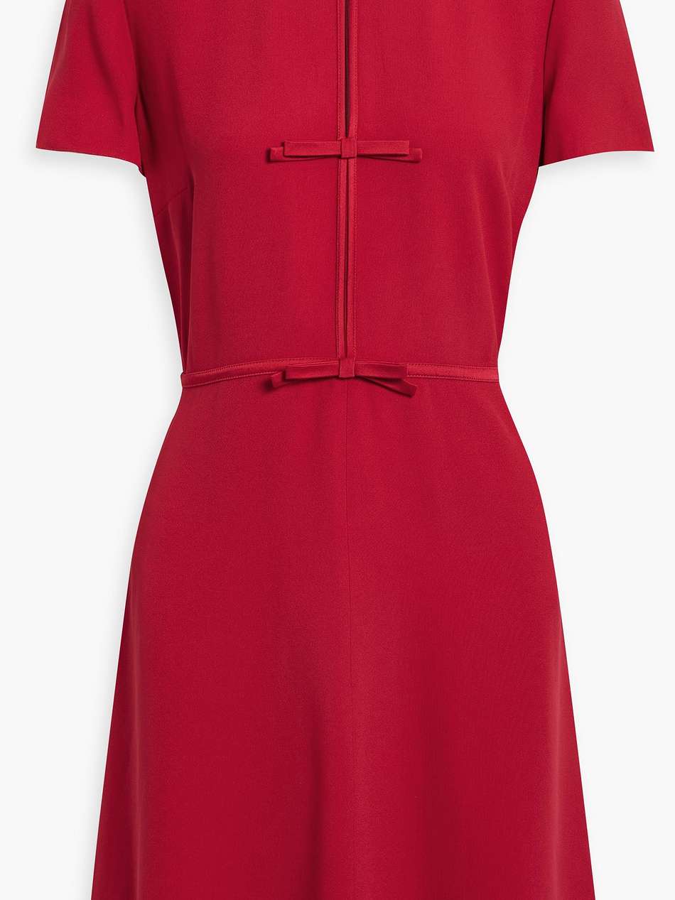 bow-detailed crepe mini dress
